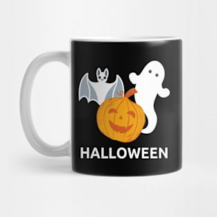 A Ghost, A Bat and A Friendly Pumpkin Mug